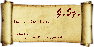 Gaisz Szilvia névjegykártya